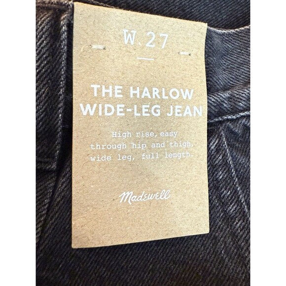 MADEWELL The Harlow Wide-Leg Black Jeans Women's Size 27 NWT - Picture 6 of 10